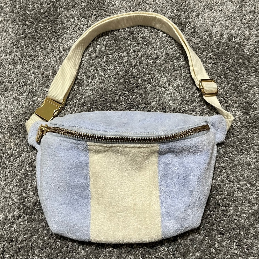 Stoney Clover Lane Terry Two tone Fanny Pack Blue White Adjustable Preowned